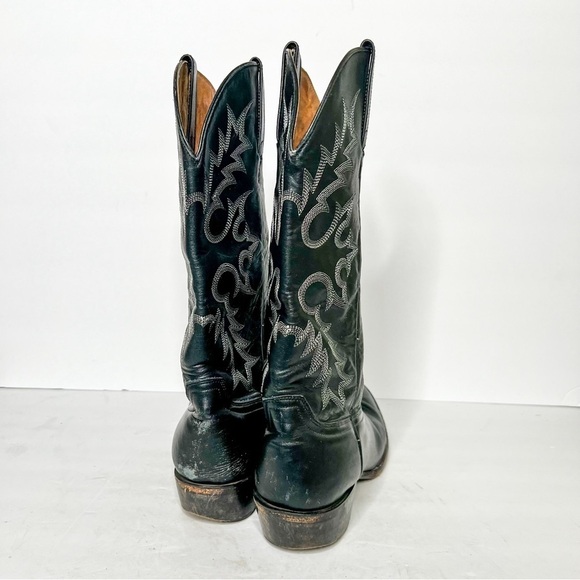 Ariat Black Leather Cowboy Boots Western Size 8 Men’s Yellowstone - Picture 4 of 5